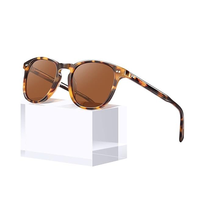CARFIA Retro Polarized Sunglasses for Women Small and Medium Face UV Protection, Handcrafted Acetate Frame Sunnies