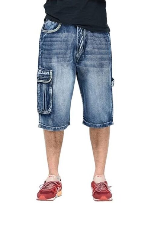 Men’s Casual Jean Shorts Classic Loose Fit Summer Demin Shorts Skateboard Jogging Dance Shorts