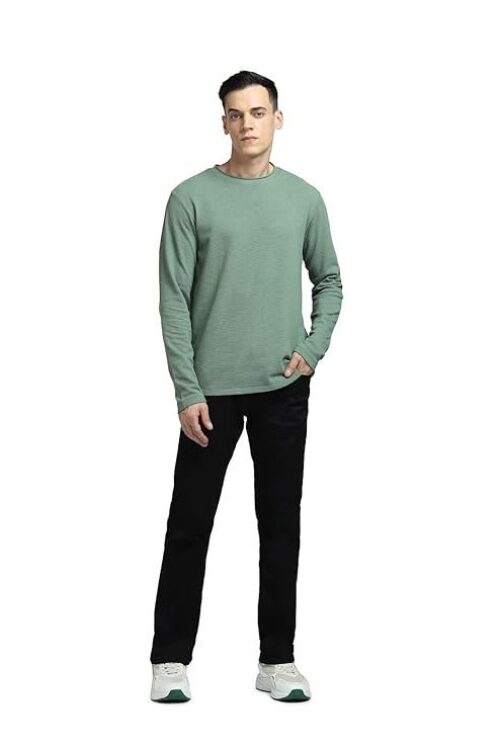 JACK N JONES Men’s Cotton Solid Slim Fit T-Shirt