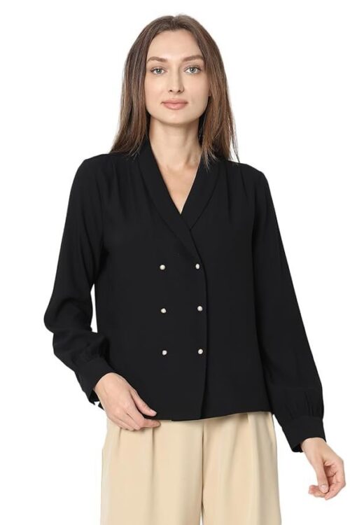 VERO MODA Cuffed Sleeves Shirt Style Top