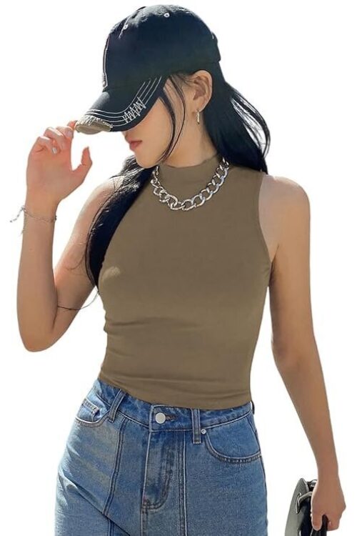 Women Cotton Blend Solid Slim Fit T-Shirt