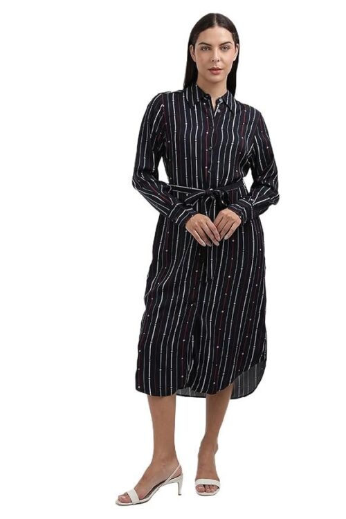 Hilfiger Women’s Rayon Blend Shirt Knee-Length Casual Dress