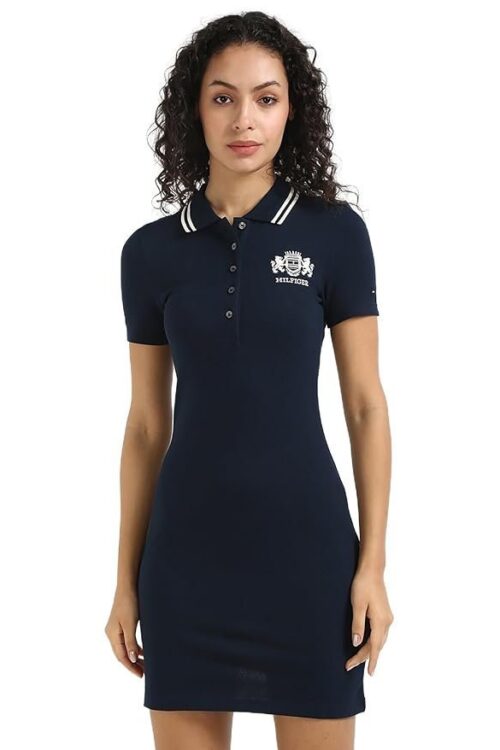 Tommy Hilfiger Women’s Cotton A-Line Above The Knee Casual Dress