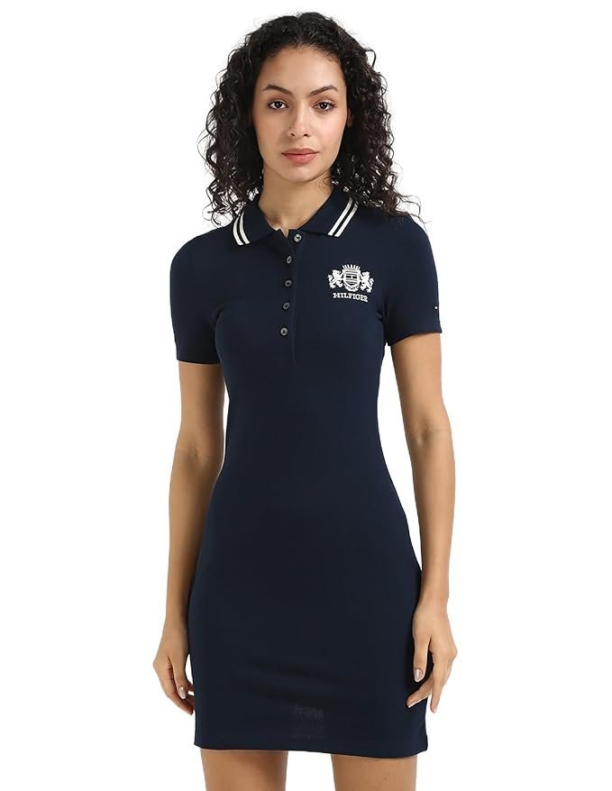Tommy Hilfiger Women’s Cotton A-Line Above The Knee Casual Dress