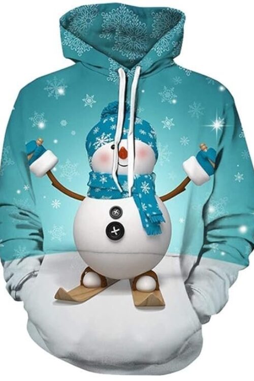 Carprinass Unisex Christmas Hoodie Sweatshirts Casual Printed Kangroo Pocket Pullover