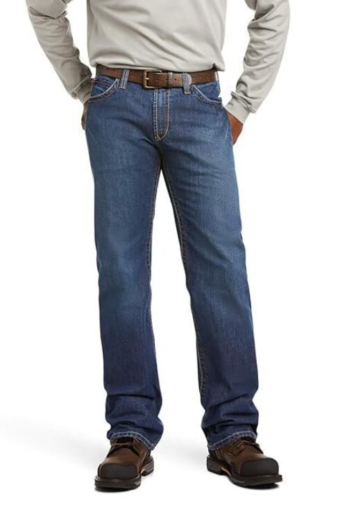 Flame Resistant M4 Low Rise Basic Boot Cut Jean – Men’s Durable Work Jeans Clay