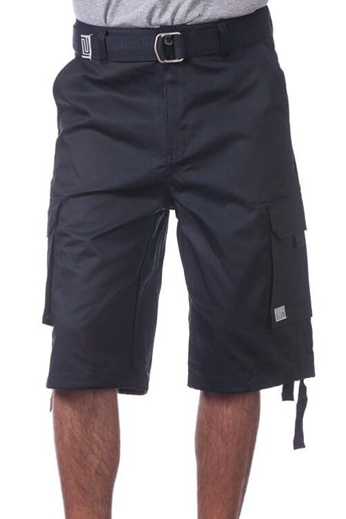 Pro Club Men’s Cotton Twill Cargo Shorts with Belt – Regular and Big & Tall Sizes
