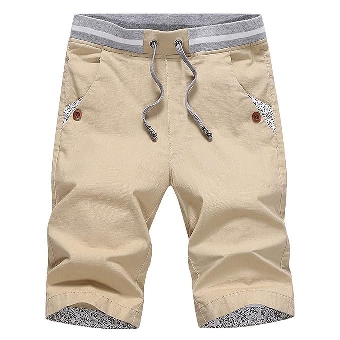 yayay Men’s Shorts Summer Casual Baggy Shorts Fashionable Loose Pure Cotton Colour Shorts