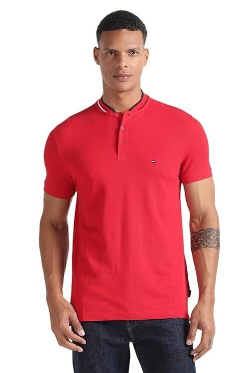 TOMMY HILFIGER Men’s Cotton Graphic Slim Fit Polo