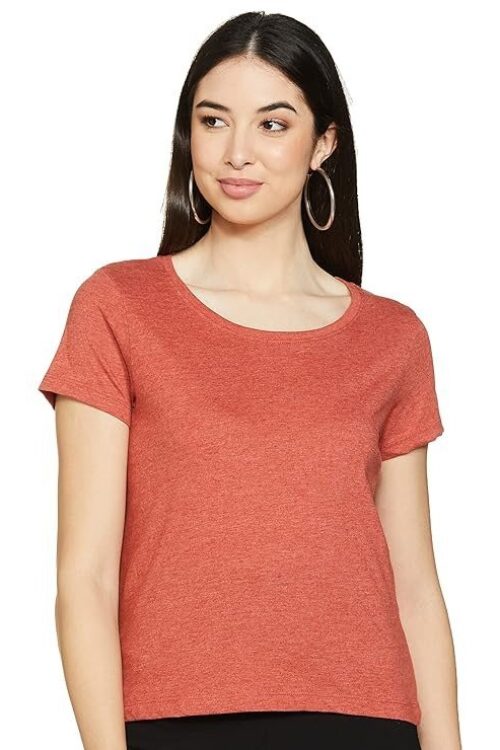 Women’s Cotton Solid Regular Fit T-Shirt