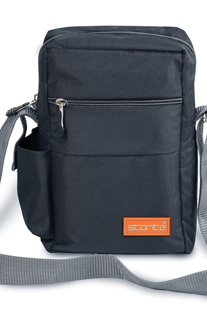 Storite 10 Inch Stylish Padded Mini Sling Bag for Men and Women, Small Passport Travel Bag and Small Sling Bag With Water Bottle Pocket
